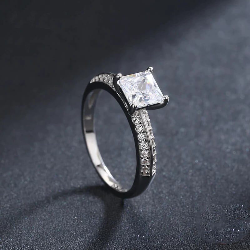 טבעת יוקרה-Silver Ring Fashion Sparkling For Women Wedding Fine Jewelry – תמונה 4