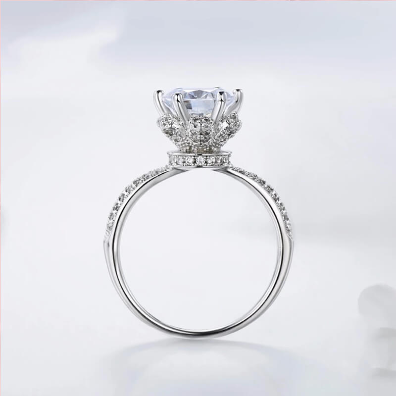 טבעת יוקרה-Silver Wedding Ring CZ Zircon Jewelry party engagement brand – תמונה 5