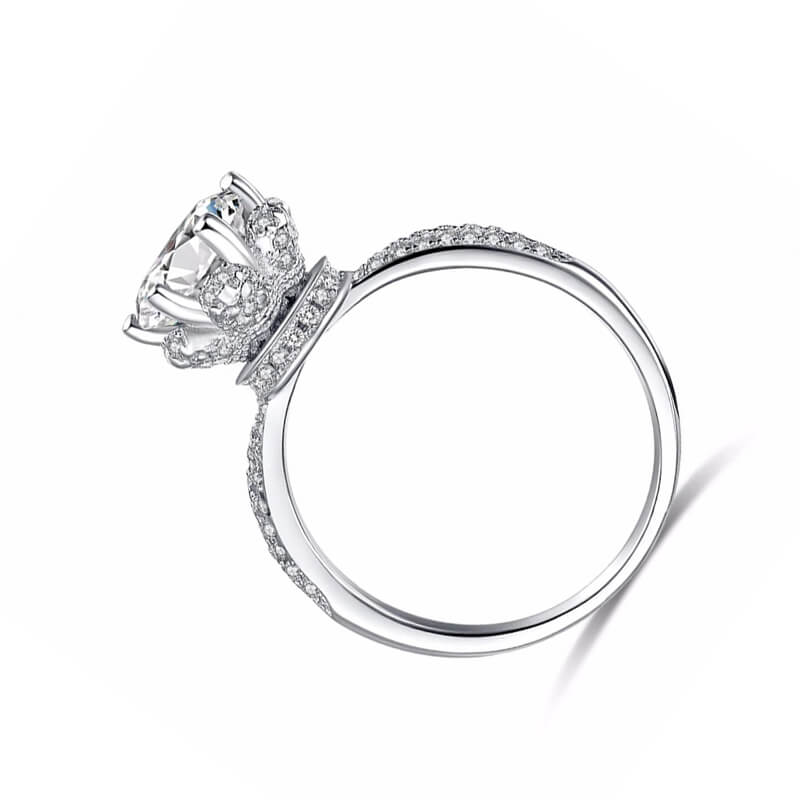 טבעת יוקרה-Silver Wedding Ring CZ Zircon Jewelry party engagement brand – תמונה 2