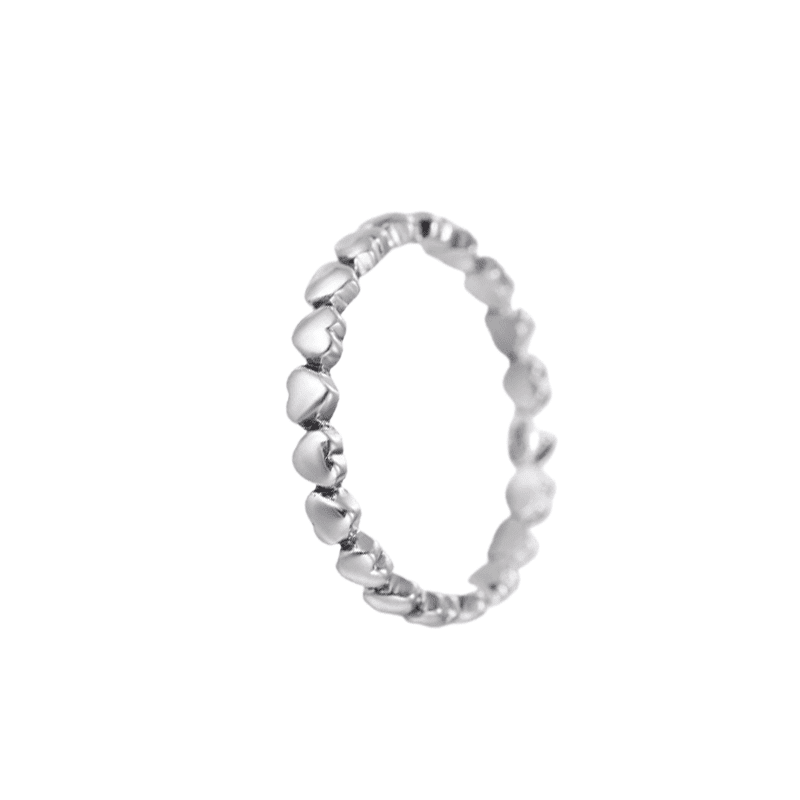 טבעת יוקרה-Silver Ring Heart Finger Forever Love Jewelry Valentine's Day Gift