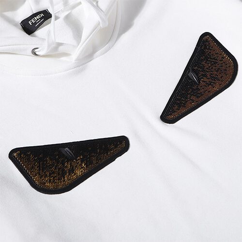 פנדי - FENDI HOODIES - White & Brown Derby – תמונה 2