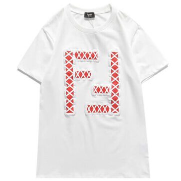 פנדי - FENDI TSHIRT MEN - White & Red