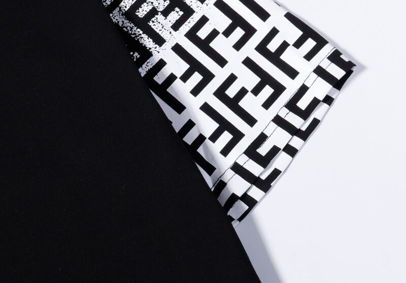פנדי - FENDI TSHIRT MEN - Black White Combo – תמונה 4