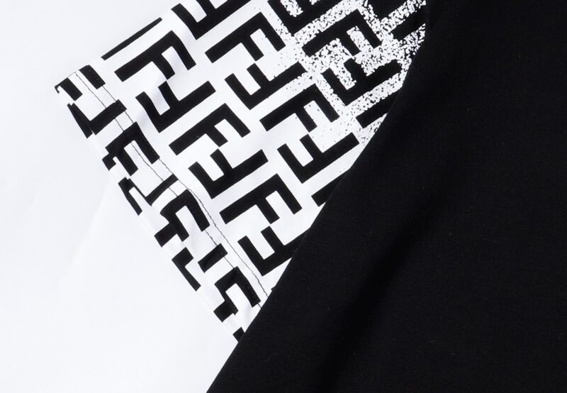 פנדי - FENDI TSHIRT MEN - Black White Combo – תמונה 6