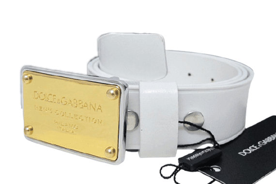 דולצ'ה וגבאנה-D&G Belt - Zircon & Selver Gold Logo – תמונה 2