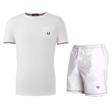 פרד פרי-FRED PERRY SHORT SUIT WHITE