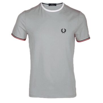 פרד פרי-FRED PERRY TSHIRT MEN SHORT - Gray