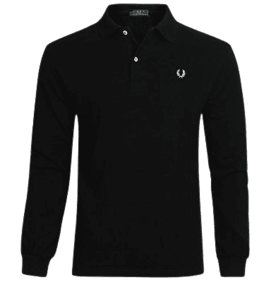 פרד פרי-FRED PERRY POLO LONG MEN - Black