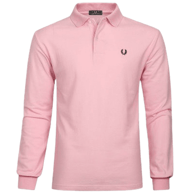 פרד פרי-FRED PERRY POLO LONG MEN - Pink