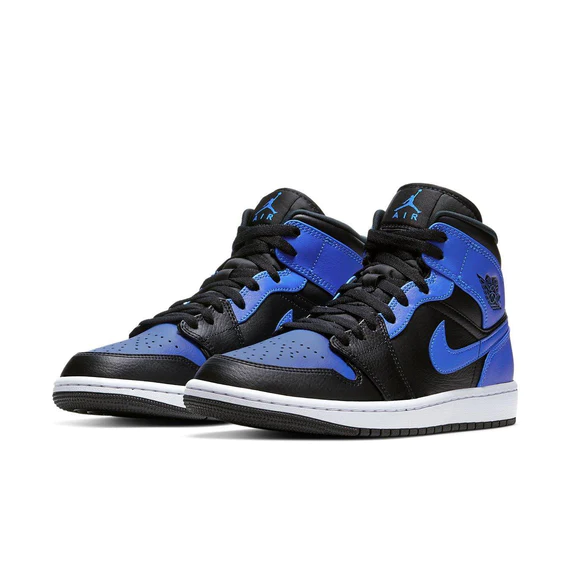 נייק ג'ורדן-Nike Air jordan 1 Mid -Hyper Royal Tumbled Leather – תמונה 4