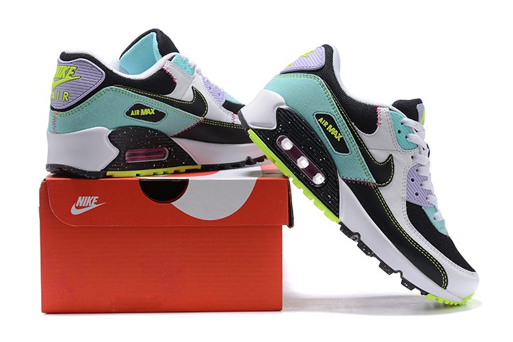 NIKE AIR MAX 90 Femme chaussures Entrainement de sport Violet Bleu Noir – תמונה 4