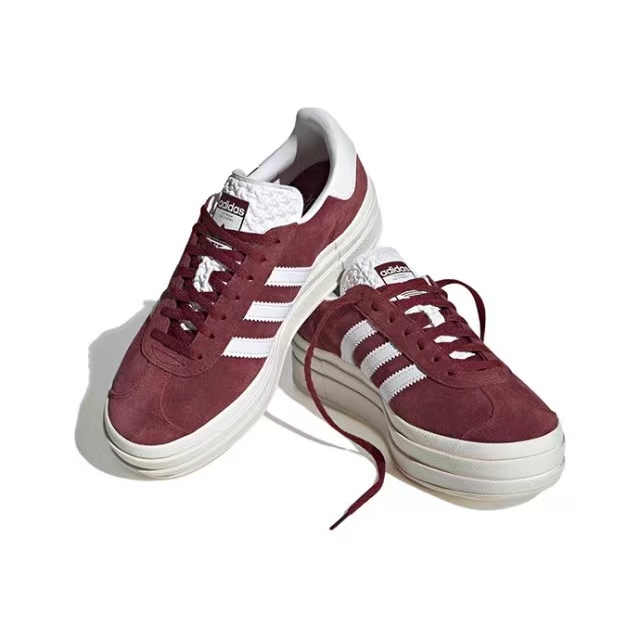 אדידס גאזל- ADIDAS GAZELLE BOLD SHOES Maroon/White – תמונה 5