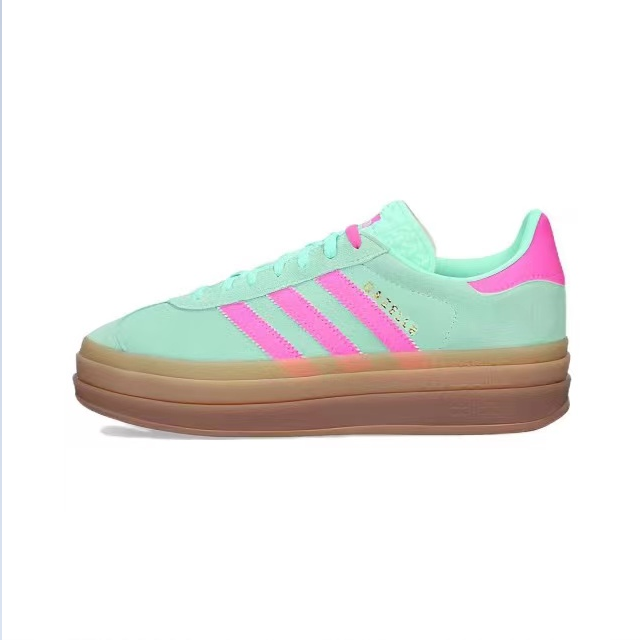 אדידס גאזל- ADIDAS GAZELLE BOLD SHOES Green/Pink – תמונה 3