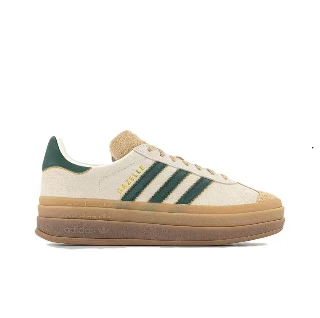 אדידס גאזל- ADIDAS GAZELLE BOLD SHOES Cream/Green – תמונה 3