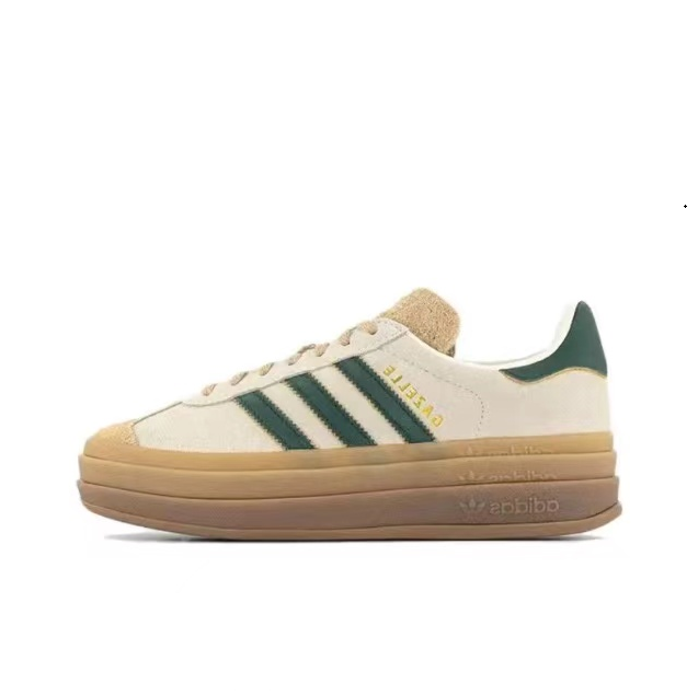 אדידס גאזל- ADIDAS GAZELLE BOLD SHOES Cream/Green – תמונה 5