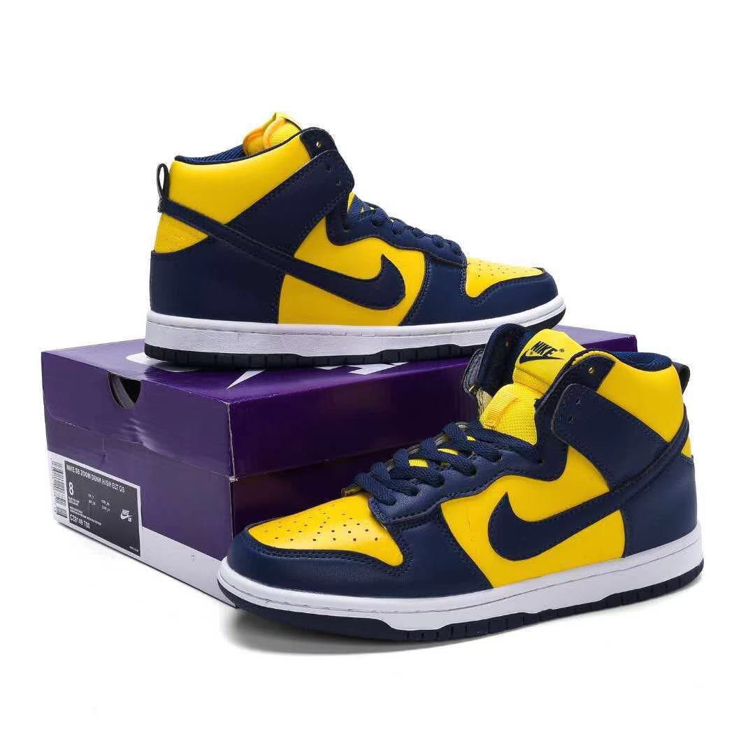 נייק דאנק- NIKE DUNK HIGH Yellow Blue – תמונה 8
