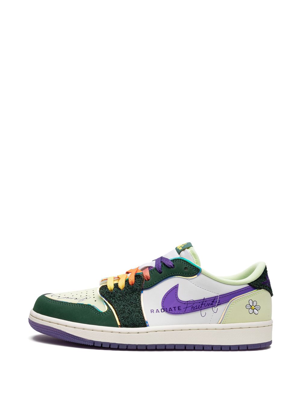נייק ג'ורדן -NIKE AIR JORDAN 1 LOW - Green/purple/white – תמונה 5
