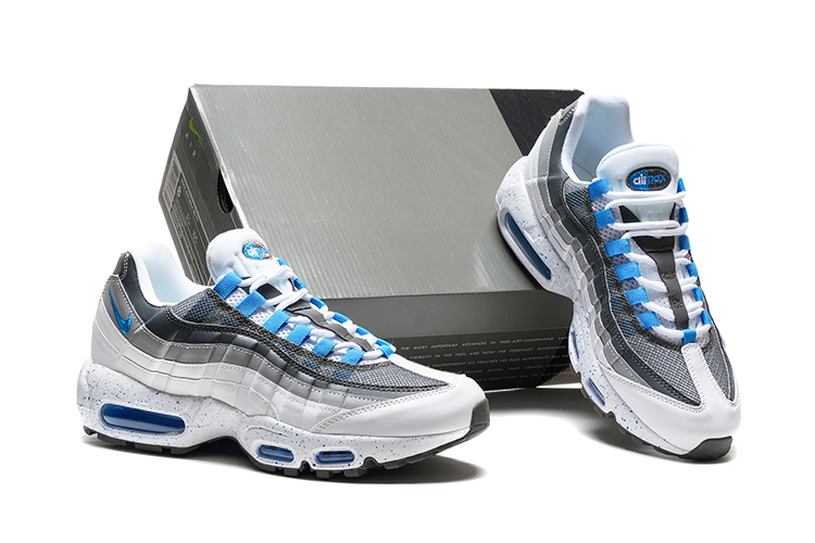 נעלי נייק NIKE AIR MAX 95 WHITE GRAY BLUE TURKIZ – תמונה 5
